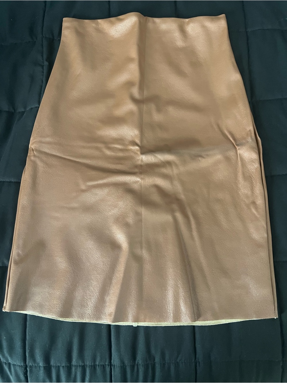 Commando Faux Leather Pencil Skirt in Tan